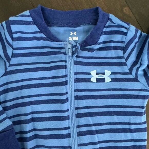 Under Armour Navy and Blue Striped Infant Onesie - Picture 3 of 3